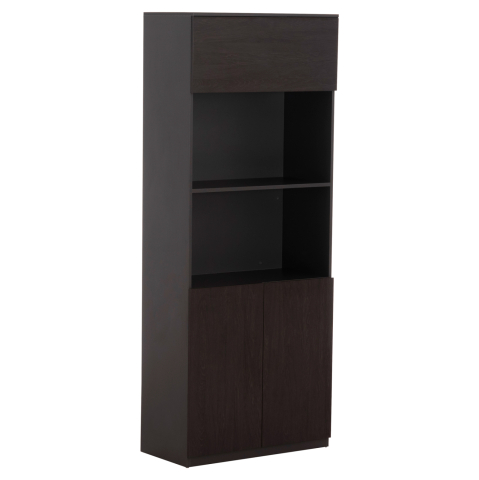 Biblioteci - PROFESSIONAL OFFICE BOOKCASE ROSEWOOD HM2089 MELAMINE IN GREY-WENGE 80x40x200Hcm