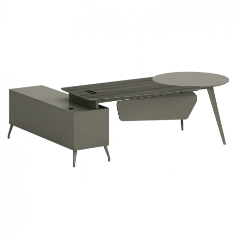Birouri - Professional office Lux Series 237x160x75 Right Corner mocha and ash color HM2117R