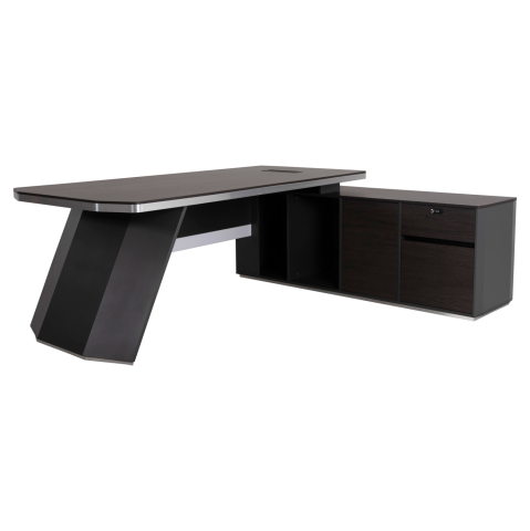 Birouri - Professional office right corner Rosewood HM2083R 220x180x76Ηcm
