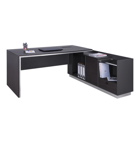 Birouri - Professional Office Right Corner Rosewood HM2112R 200x160x76cm