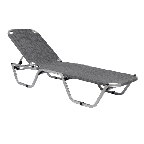 Sezlong-uri - Professional Sunbed Aluminum HM5071.10 Grey 60x195x30 cm