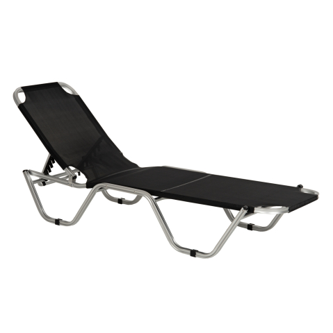 Sezlong-uri - Professional sunbed aluminum WALDO HM5071.90 Black 195x53-60x30 cm