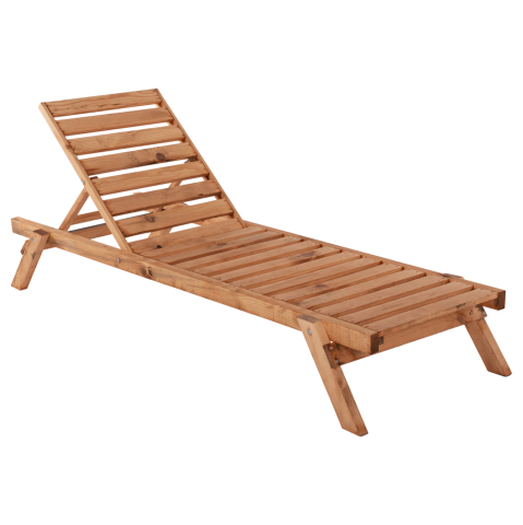 Sezlong-uri - PROFESSIONAL SUNBED HM11431.03 FIR WOOD IN NATURAL SHADE 72x196x29-84H cm.