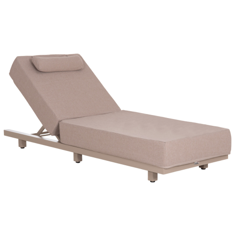 Sezlong-uri - PROFESSIONAL SUNLOUNGER JESSIE HM10714.04 CAPPUCCINO ALUMINUM-BEIGE CUSHION 200x71x79Hcm.
