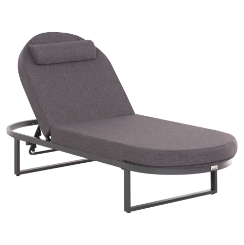 Sezlong-uri - PROFESSIONAL SUNLOUNGER MALLOW HM10715.03 DARK GREY ALUMINUM and CUSHION 198x71x40,5-103Hcm.