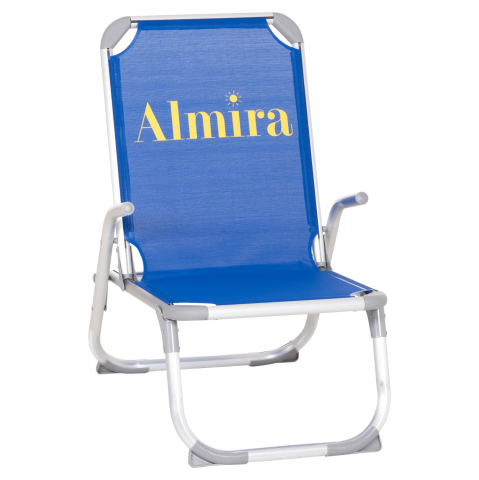 Scaune de plaja - RAISED BEACH CHAIR HEAVY DUTY ALUMINUM ALMIRA HM6431.01 BLUE TEXTILENE 53x68x80Hcm