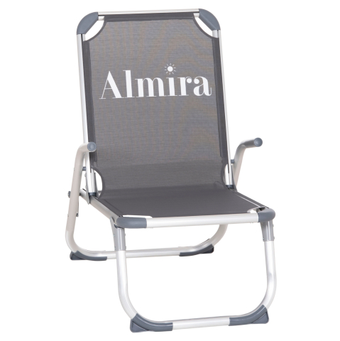 Scaune de plaja - RAISED BEACH CHAIR HEAVY DUTY ALUMINUM ALMIRA HM6431.10 GREY TEXTILENE 53x68x80Hcm