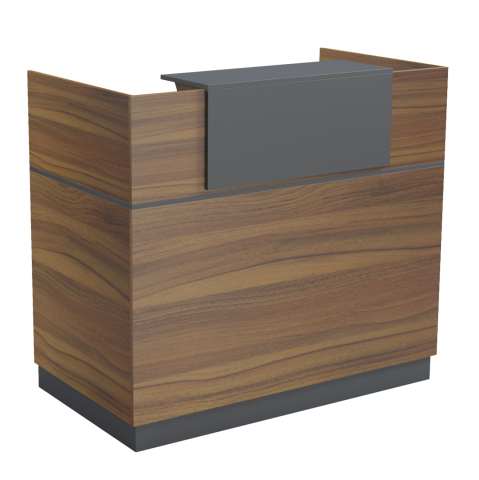 Covoare de zona - RECEPTION DESK BARRY HM2152.03 MELAMINE IN WALNUT/GREY 120x70x110Hcm.