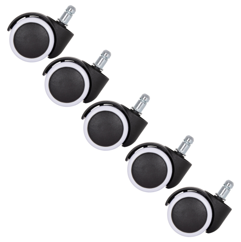 Piese de schimb - REPLACEMENT CASTOR WHEELS 5PCS SET FOR OFFICE CHAIRS HM1203--BLACK and WHITE