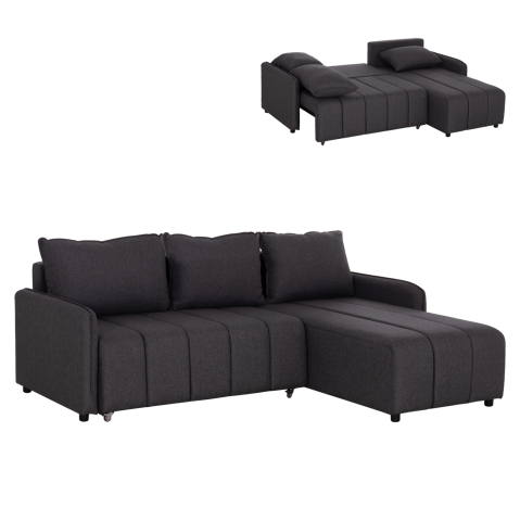 Interior - REVERSIBLE CORNER SOFA-BED FREDI HM3312.01 GREY FABRIC 220x167x85Hcm.