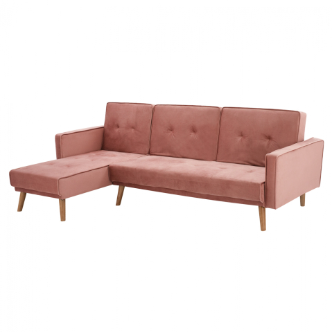 Interior - REVERSIBLE CORNER SOFA TALIA HM3153.02 VELVET IN DUSTY PINK 267x153x85cm.