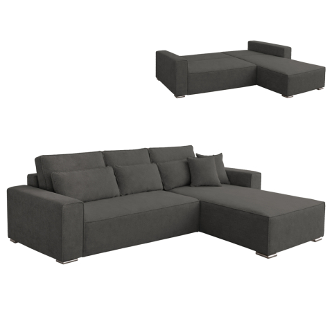 Interior - REVERSIBLE CORNER SOFABED CORNERA HM3335.01 GREY FABRIC 269x155x89Hcm.