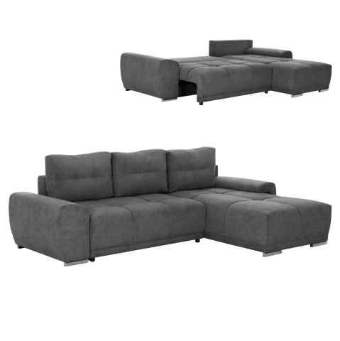 Interior - RIGHT CORNER SOFABED COMFYRA HM3336.01R GREY FABRIC 270x181x75Hcm.