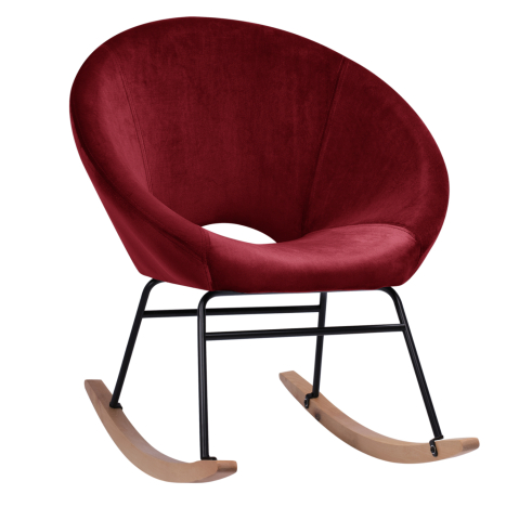 Interior - Rocker velvet armchair Paulina HM8399.06, Burgundy red 76x86x76 cm.