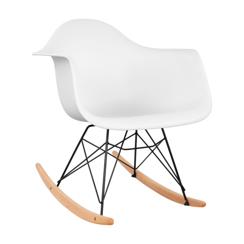 Interior - Rocking Armchair, white seat-Black frame HM0035.11 61x71x64 cm