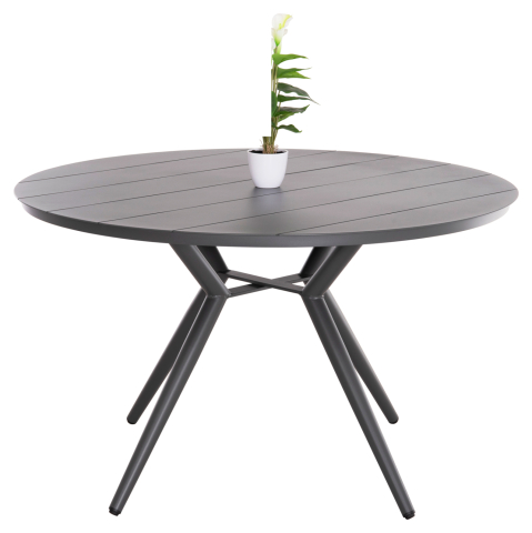 Mese - ROUND ALUMINUM TABLE HIGER HM6290.01 GREY Φ126x74Hcm.
