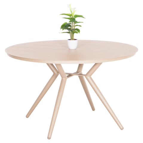 Mese - ROUND ALUMINUM TABLE HIGER HM6290.04 CAPPUCCINO Φ126x74Hcm.