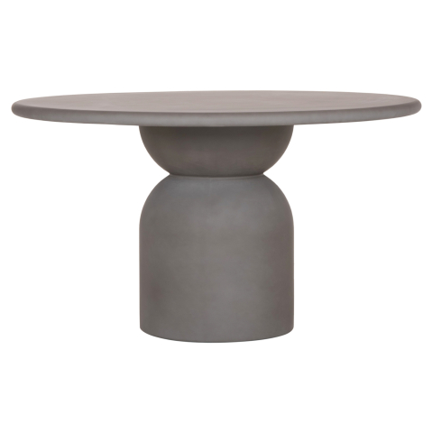 Mese - ROUND DINING TABLE KAZVIN HM6582.01 GREY FIBER CEMENT Φ130x73Hcm.
