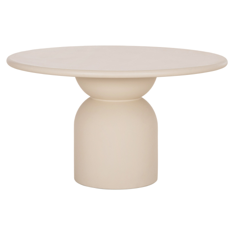 Mese - ROUND DINING TABLE KAZVIN HM6582.02 BEIGE FIBER CEMENT Φ130x75Hcm.