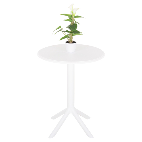 Mese - ROUND POLYPROPYLENE TABLE TERRIN HM6124.11 WHITE Φ61x77Hcm.