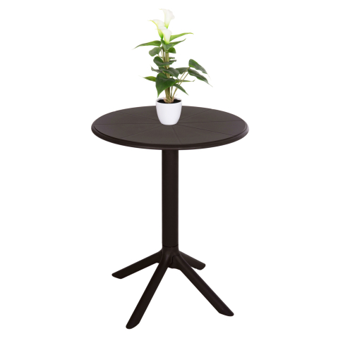 Mese - ROUND POLYPROPYLENE TABLE TERRIN HM6124.13 BROWN Φ60x75Hcm.