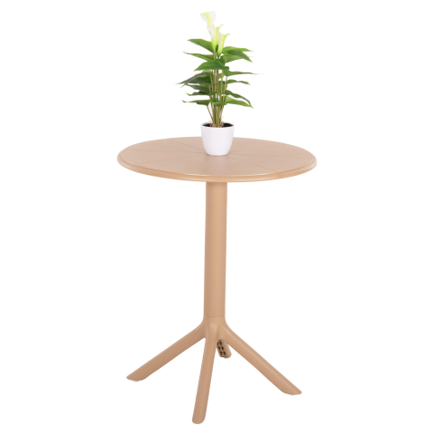 Mese - ROUND POLYPROPYLENE TABLE TERRIN HM6124.14 CAPPUCCINO Φ61x77Hcm.