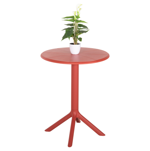Mese - ROUND POLYPROPYLENE TABLE TERRIN HM6124.16 RED Φ61x77Hcm.