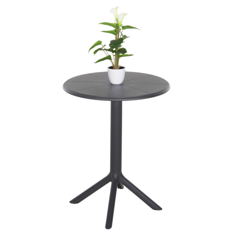 Mese - ROUND POLYPROPYLENE TABLE TERRIN HM6124.20 GREY Φ61x77Hcm.