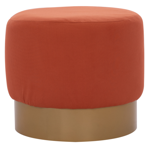Taburete - ROUND POUF/STOOL HM9260.02 CORAL FABRIC, GOLD ROUND BASEBASE