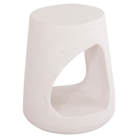 Interior - ROUND STOOL SERIES SANTORINI HM18056 POLYRESIN IN OFF-WHITE COLOR Φ38x46Hcm.