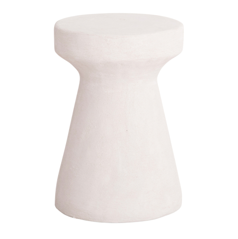 Interior - ROUND STOOL SERIES SANTORINI HM18057 POLYRESIN IN OFF-WHITE COLOR Φ32x46Hcm.