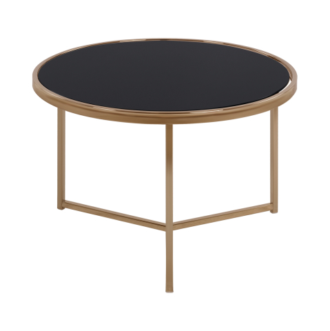 Masute de cafea - Round Table Francesco HM8607 with glass surface and metallic frame