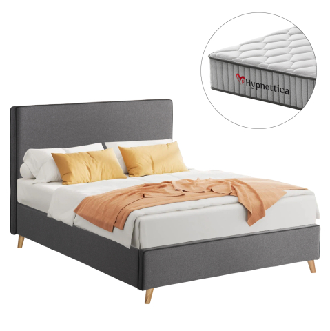 Interior - SEMI-DOUBLE BED WITH MATTRESS MAYLIN HM10758.03 GREY FABRIC--MATTRESS 120X200cm