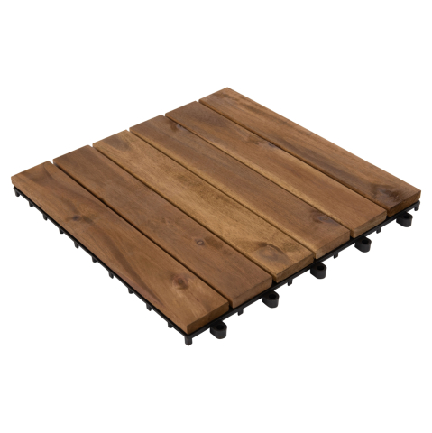 Punti - SET 10PCS SOLID ACACIA WOOD GROUND TILES HM6299-- 30x30x2.4Hcm.