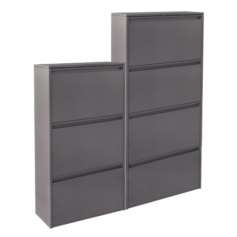 Interior - SET 2 SHOE CABINETS STARK HM10994.03 METAL IN ANTHRACITE--3+4 MAGNETIC DOORS