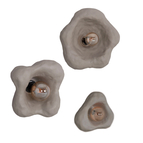 Iluminat - SET 3PCS WALL SCONCES LUXON HM10725.02 FIBER CEMENT IN GREY [S-M-L]