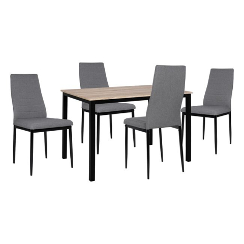 Interior - Set 5 peices Table Sonama with black legs and and metallic chairs Lady HM11009 110x70x76 cm