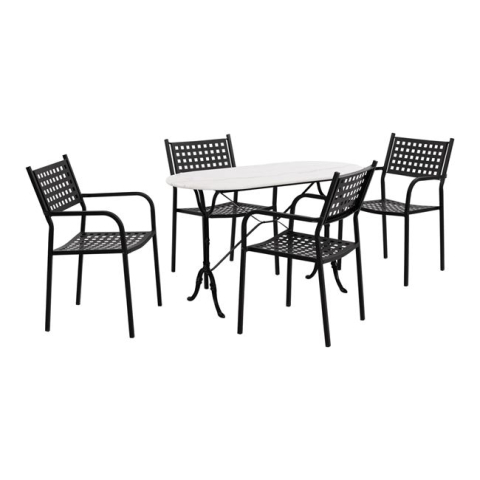 Seturi mese dining - Set 5 pieces Outdoor Space HM10385 with marble table