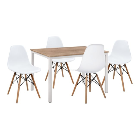 Interior - Set 5 pieces Table sonama and chairs PPn Twist White Seat HM11014 110x70x76 cm