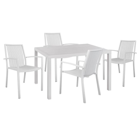 Seturi mese dining - Set 5 pieces with Table 120x80x75.5 White HM10521