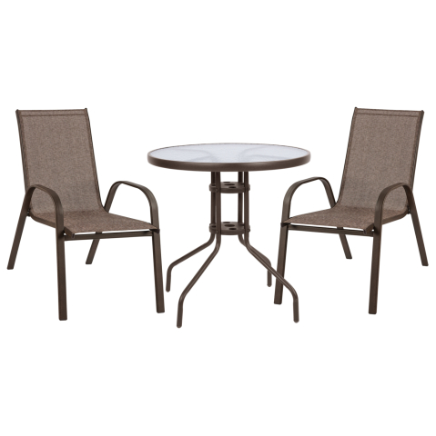 Seturi mese dining - Set dining table 3 pieces with table and chairs Leon Brown HM5184.02