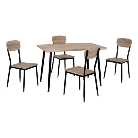 Seturi de sufragerie - Set Dining Table 5 pieces HM10348.01 Sonama Desktop and black legs 120x70x76,5Y cm
