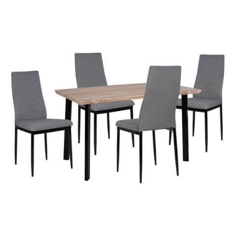 Seturi de sufragerie - Set Dining Table 5 pieces Sonama desktop and 4 Grey Chair HM10355 110x70x75,5 cm