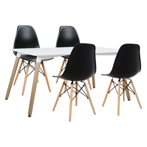 Seturi de sufragerie - Set Dining Table 5 pieces with Table Minimal and chair Twist HM10192 120x80x73 cm