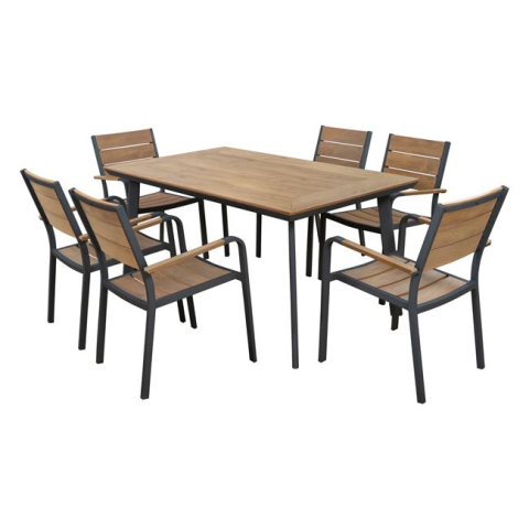 Seturi mese dining - Set Dining Table 7pieces Grey HM5240.02