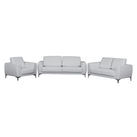 Canapele de colt - Set sofa 3 pieces Kenzie with White PU HM10329.01