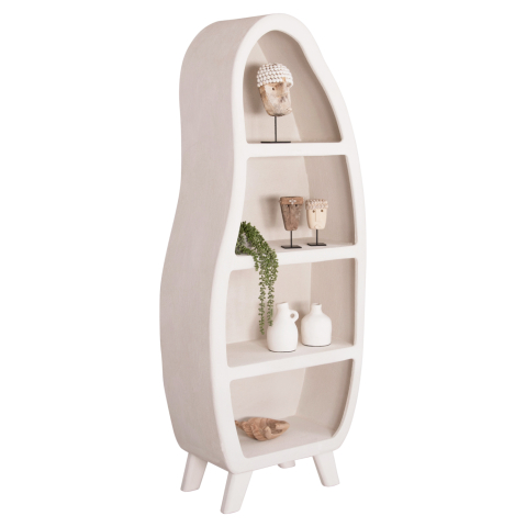 Vitrine - SHELF RACK SERIES SANTORINI HM18067 MDF IN OFF-WHITE 80x38x196Hcm.