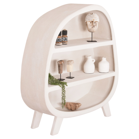 Vitrine - SHELVES RACK SERIES SANTORINI HM18060.01 MDF IN OFF-WHITE 120x38x133Hcm.
