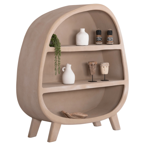 Vitrine - SHELVES RACK SERIES SANTORINI HM18060.02 MDF IN BROWN 120x38x133Hcm.