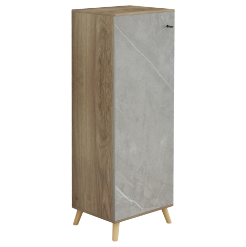 Dulapuri pentru pantofi - SHOE CABINET ALVARO HM8954.11 MELAMINE IN SONAMA-STONE TEXTURE 50Χ38Χ135Hcm.